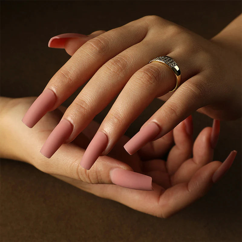 Matte Nude - Medium Square - Press on Nails